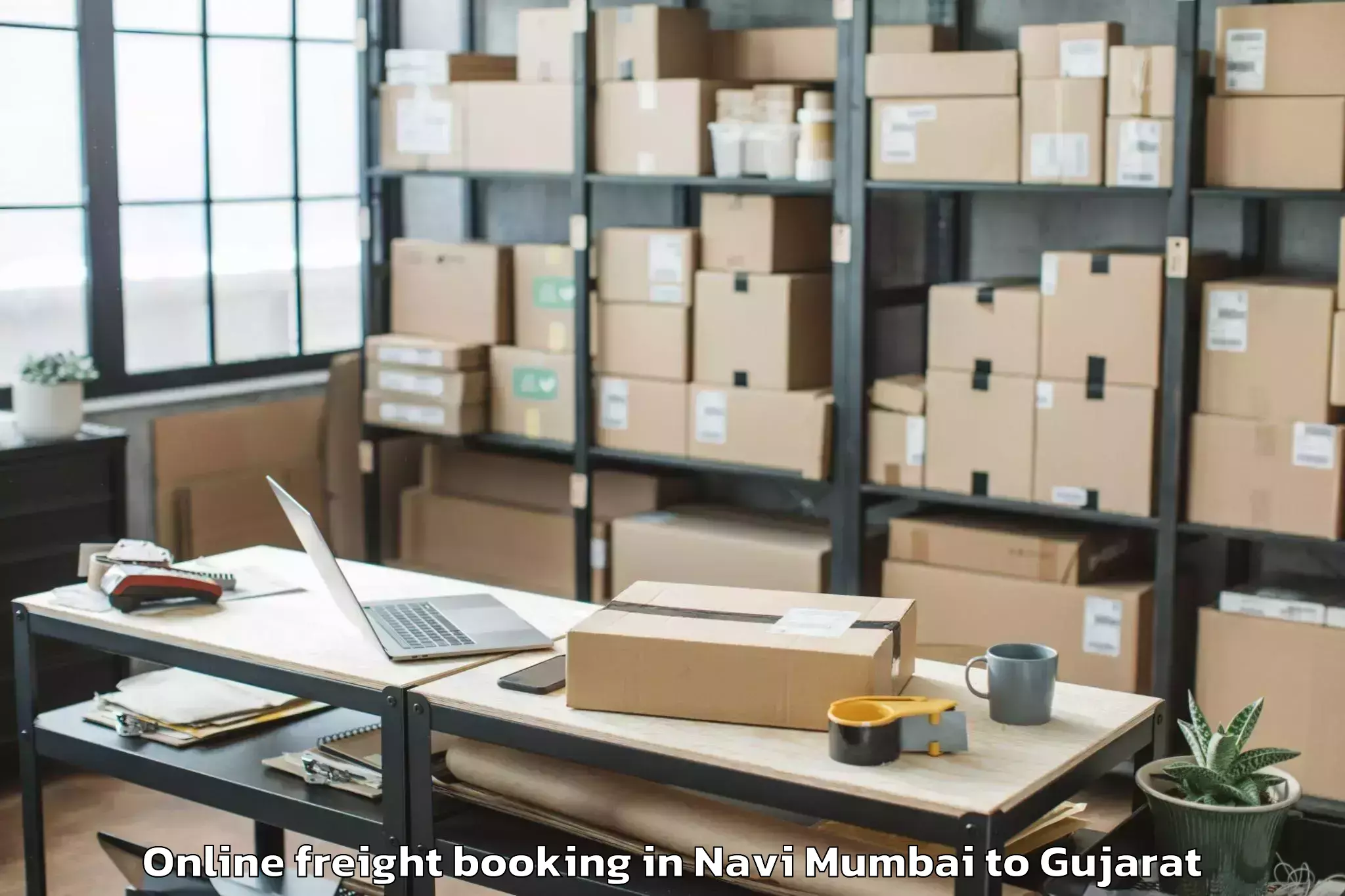 Discover Navi Mumbai to Keshod Airport Ixk Online Freight Booking